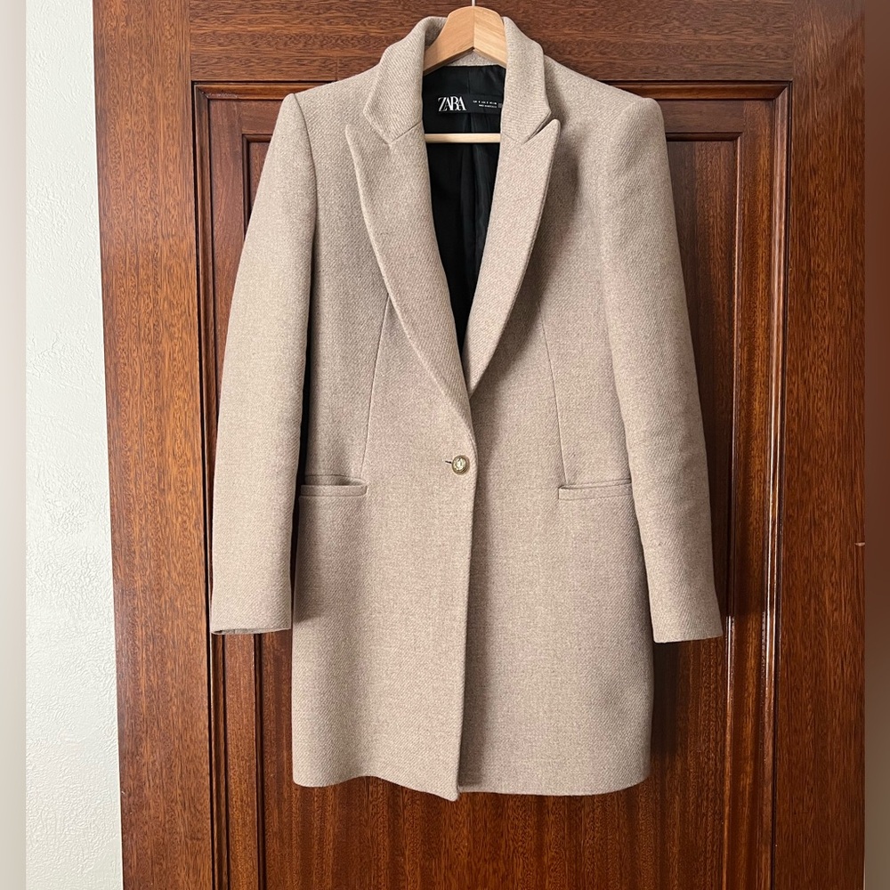 Zara Beige Women's Blazer Coat